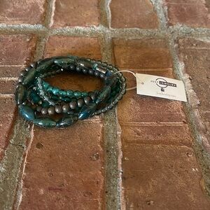 NWT Just Jewelry Teal Beaded Bracelet Set
